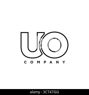 Trendy letter U and O, UO logo design template. Minimal monogram initial based logotype for company identity. Stock Vector