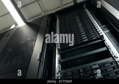 Luxembourg, Luxembourg - September 24, 2017: Equipment on the shelves is the data center. Server date centers Stock Photo