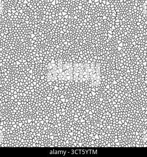 Minimal geometric background. Tiny triangles in size. Black and white style. Rounded triangular cells outlined. Repeatable pattern. Charcoal gray. Stock Vector