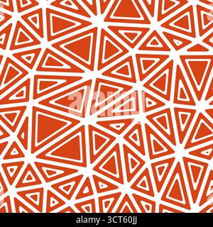Triangles pattern geometric design. Rounded solid shapes in frames. Large triangles size. Solid color style. Repeatable pattern. Vibrant vector tiles. Stock Vector