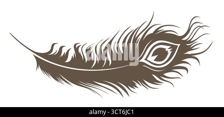 The symbol of stylized peacock feather. Stock Vector