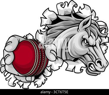 Horse Mustang Cricket Sports Team Mascot Stock Vector