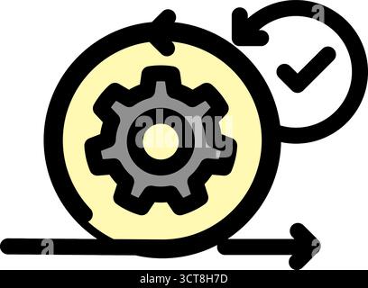 This icon represents the iterative nature of agile development- perfect for project management and scrum methodologies. It visually communicates conti Stock Vector
