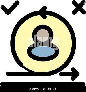 This modern icon represents the iterative process of agile development- showing task management and team workflow. Perfect for project management and Stock Vector