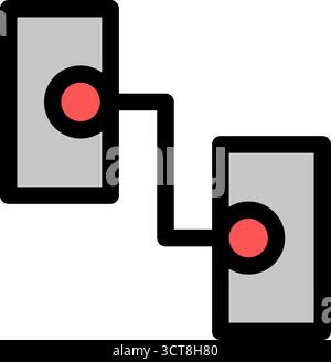 This modern icon represents the connection and collaboration within an agile project management system or scrum team. It's perfect for illustrating te Stock Vector