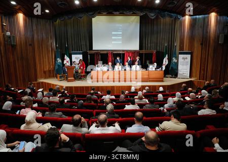 Syria Holds First Parliamentary Elections Since Assads Fall Members of electoral committees count ballots during Syrias first parliamentary elections since the fall of Bashar al-Assads government, in Aleppo, on October 5, 2025. Damascus Syria Copyright: xMohammadxBashirxAldaherx Stock Photo