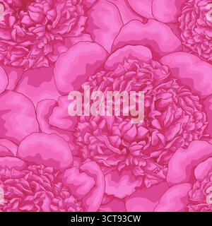 beautiful seamless background. pink peonies Stock Vector