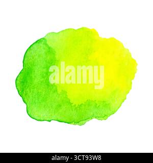 Abstract watercolor green and blue hand drawn texture, isolated on white background, vector Stock Vector