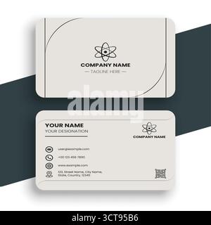 Elegant Beige and Black Minimal Business Card Design Template Stock Vector