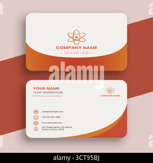 Modern Gradient Orange Minimal Business Card Design Template Stock Vector