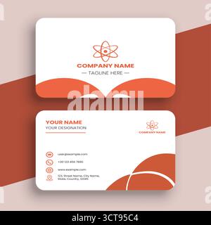 Modern Clean Business Card Design Template with Orange Accents Stock Vector