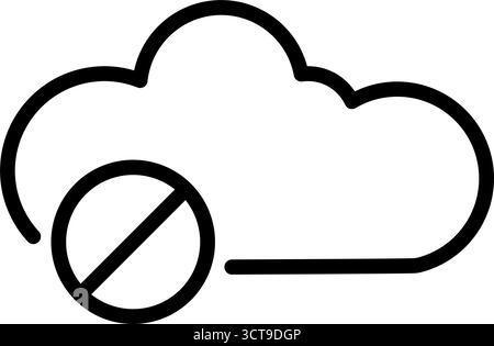 cloud storage forbidden access outline vector icon Stock Vector
