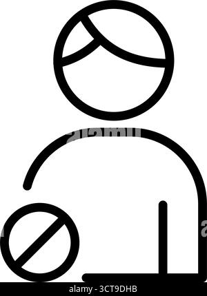 User profile with ban sign line vector icon Stock Vector