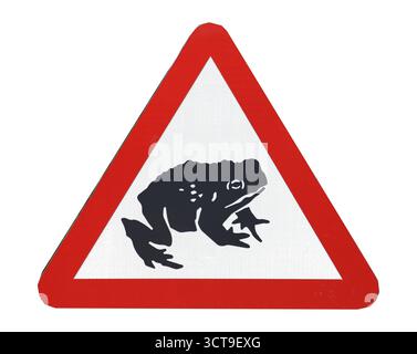 Toadwarning Sign Sign 'Caution frogs', toad migration, traffic sign, warning sign ...