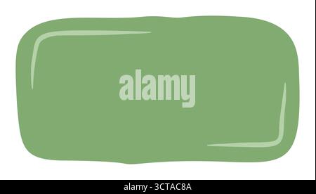Hand Drawn Green Fluid Squiggle Rectangle Sticker Stock Vector
