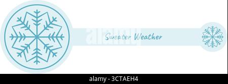 Winter Snow Flake Outline Sticker Label Stock Vector