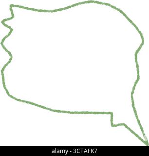Wavy Chalk Speech Balloon Outline Stock Vector