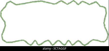 Green Chalk Squiggle Rectangle Outline Frame Stock Vector