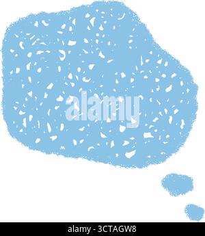 Blue Crayon Squiggle Thought Chat Bubble Stock Vector