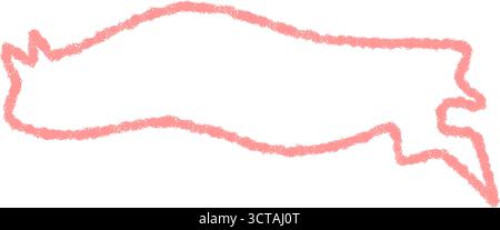 Pink Wavy Crayon Speech Balloon Sketch Stock Vector