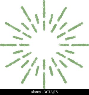 Green Crayon Firecracker Burst Icon Stock Vector