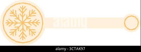 Snowflake Sticker Seal In Orange Chalk Stock Vector