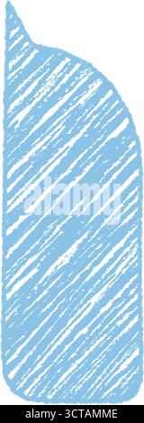 Fluid Blue Crayon Speech Bubble Sketch Stock Vector