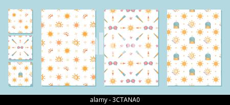 Flat Seamless Sunscreen Bottle Pattern Stock Vector