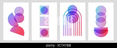 Geometric Abstract modern design a color gradient. Bright multicolored gradients trendy typography for poster print cover or flyer. Vector illustration. Stock Vector