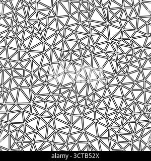 Abstract template background featuring small triangles. Black and white style. Geometric shapes outlined. Stock Vector