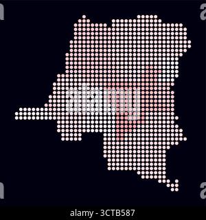 Map of Democratic Republic of the Congo as a dark area Stock Vector ...