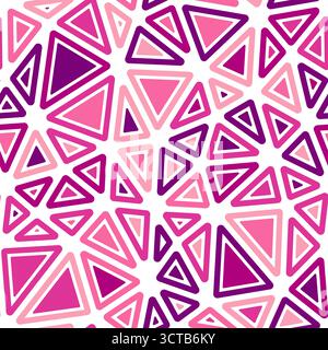 Pattern of triangle shapes. Rounded solid shapes in frames. Large triangle size. Multicolored style. Repeatable pattern. Amazing vector tiles. Stock Vector