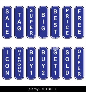Colorful Sale Tags and Labels Set for Social Media Marketing – Editable Vector Design. Perfect for online promotions, discount offers, and digital. Stock Vector