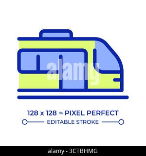 Train pixel perfect line color icon Stock Vector