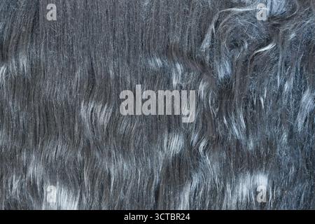 Close up of dark gray synthetic fake fur Stock Photo