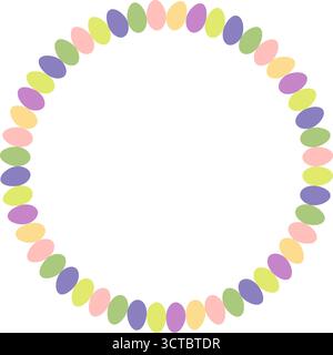 Painted Easter eggs frame with empty space. Copy space on transparent background. Easter egg hunt Stock Vector