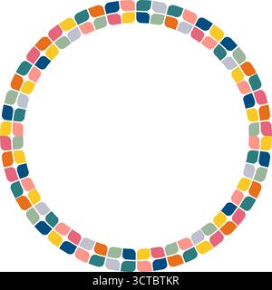 Colorful geometric empty frame. Vector doodle frame for text. Baby shower template Stock Vector