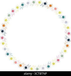 Meteorite and comet frame. Shooting stars template isolated on white background. Falling stars Stock Vector