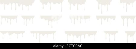 Milk melt drips paint set. Flowing liquid silhouettes and dynamic paint splashes Stock Vector
