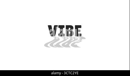 Vibe modern digital slang with wavy gray shadow Stock Vector