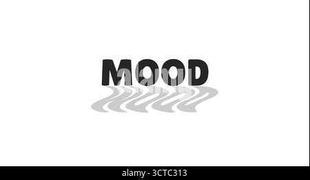 Mood modern digital slang with wavy gray shadow Stock Vector