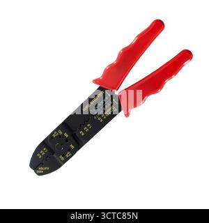 Wire stripper with red handle isolated on white background Stock Photo