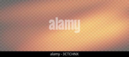 Vintage film light leak overlay with warm orange pink gradient glow effect on transparent PNG background for photo editing and design Stock Vector