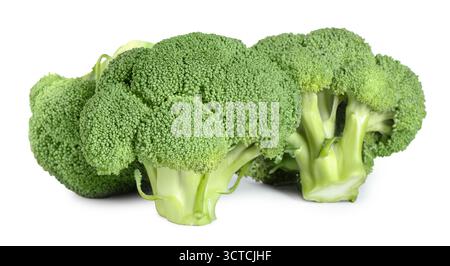 Fresh raw green broccoli isolated on white Stock Photo