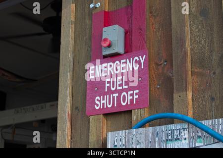 Emergency fuel shut off button Stock Photo