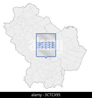 Basilicata regional coat of arms and map, Italy, vector illustration Stock Vector