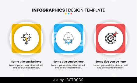 Infographic template with icons and 3 options or steps. Can be used for workflow layout, diagram, banner, webdesign. Vector illustration Stock Vector