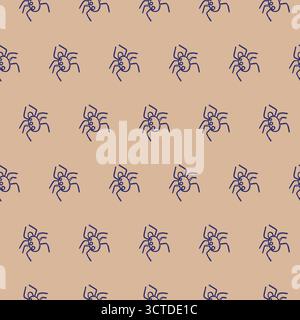 Seamless vector pattern with cute spiders and spider webs. Halloween ...
