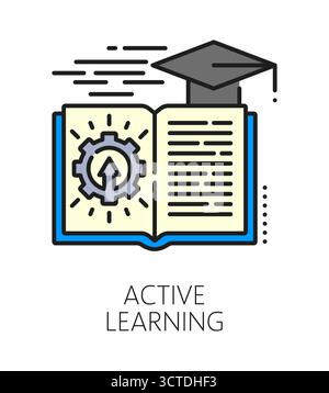 people learning symbol line icon, Vector Illustration Stock Vector ...