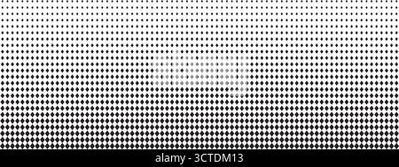 Repeating dimond shapes pattern. Rhombus background with faded halftone effect. Simple geometric mosaic texture. Rhombic monochrome print. Minimalist Stock Vector